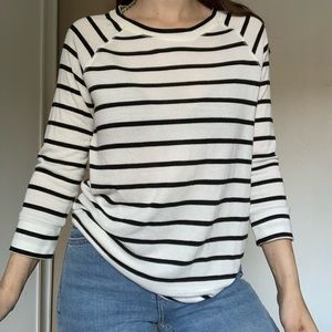 Nordstrom Striped Half-sleeve Sweater